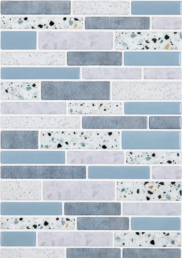 Blue 3D Subway Backsplash Tiles