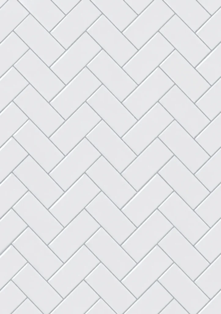 White Herringbone Backsplash Tiles