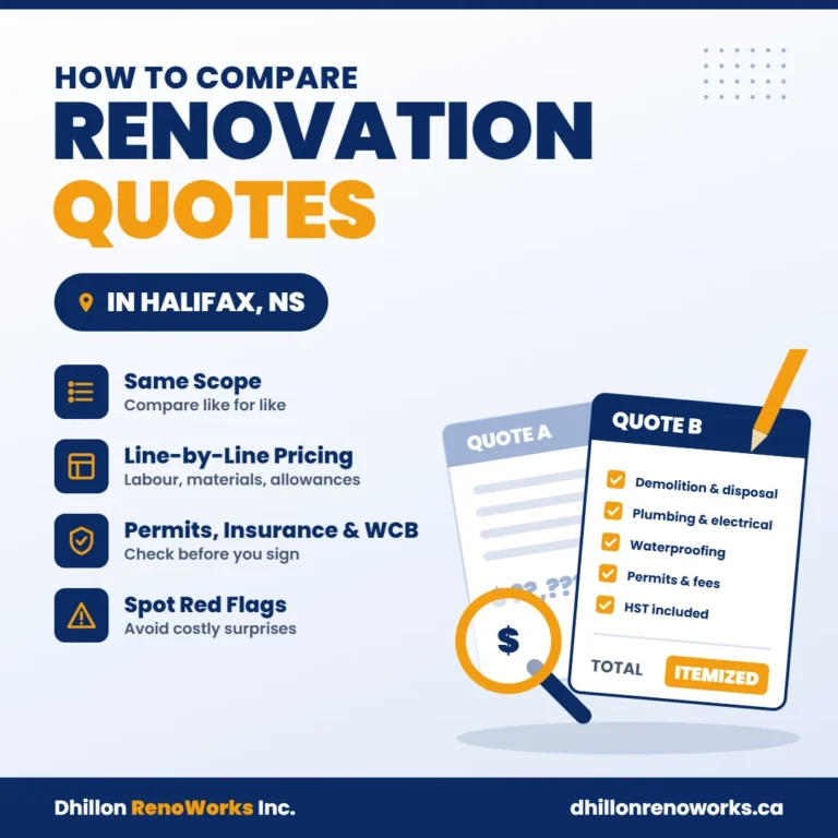 How to compare renovation quotes in Halifax, NS – Dhillon RenoWorks Inc.
